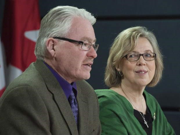 Bruce Hyer was a mainstay with the Green Part, here pictured with former leader Elizabeth May.