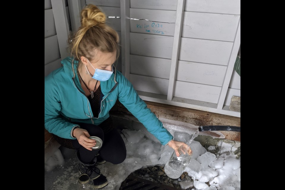 One of the most protected springs is located just north of Temagami. Ali Steer takes a sample.