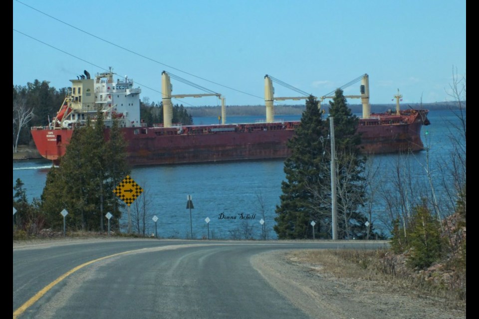 Ship entering Middle Neebish Channel. Donna Schell for SooToday