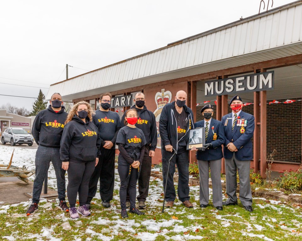 20211120 Sports Hall of Fame  Builder Plaque Presentation by Inductee Rudy Timmerman To Sault Legion Branch 25 Va 1