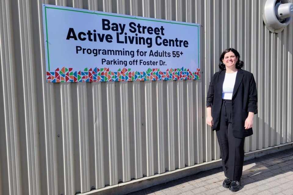 Jen Amadio, Manager of Seniors Services for Sault Ste. Marie reminds visitors to the Bay Street Active Living Centre to park in the back.
