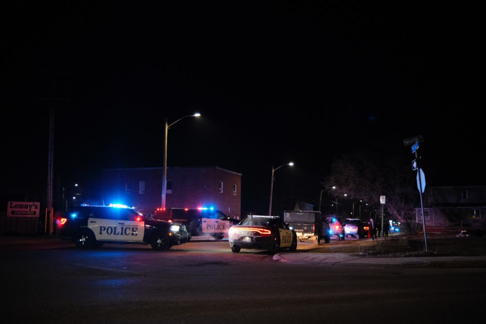 There was a heavy police presence near North Street and Wellington Street West shortly before midnight on March 11, 2024.