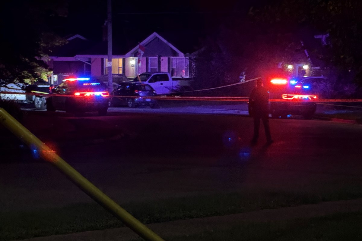 Sault Police have closed off a portion of the road near the YMCA and yellow tape has been placed around the scene