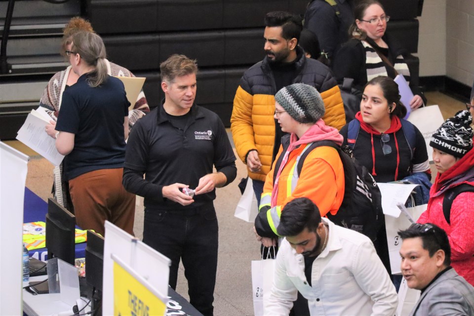 More than 90 area employers and organizations were available to chat with students and job seekers at Sault College's annual career fair on Feb. 8, 2023. 