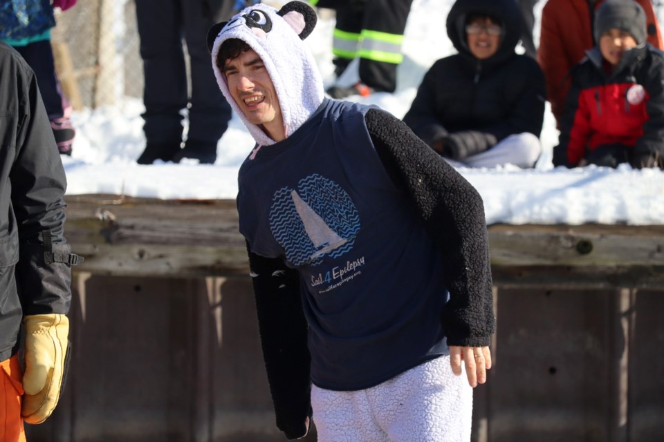 Bruce Mines resident Sean Woudstra (pictured above) took part in the Bon Soo Polar Bear Dip at the Canadian Bushplane Heritage Centre on Feb. 11, 2023 in support of epilepsy awareness.