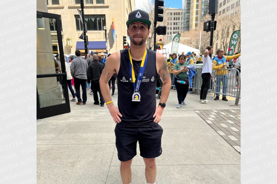 Andy Haidar completed the 128th Boston Marathon with a time of 3 hours and 1 minute on April 15, 2024.