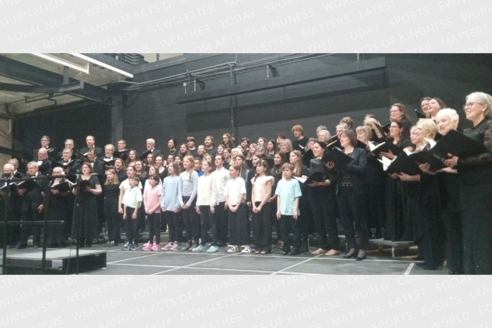 The Algoma Festival Choir kicked off their 50th season by joining choral groups from Korah Collegiate and Tarentorus Public School for an evening of empowering music at the Machine Shop on May 3, 2024.