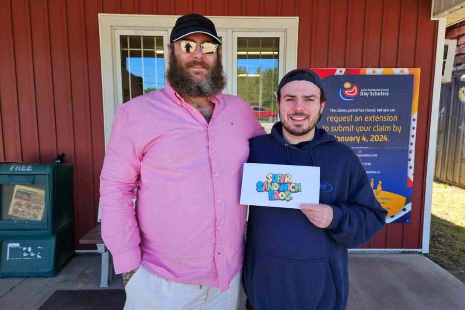 Newfoundland-born brothers Will (left) and Matt Jenkins recently opened the doors to Super Sandwich Bros in Garden River.