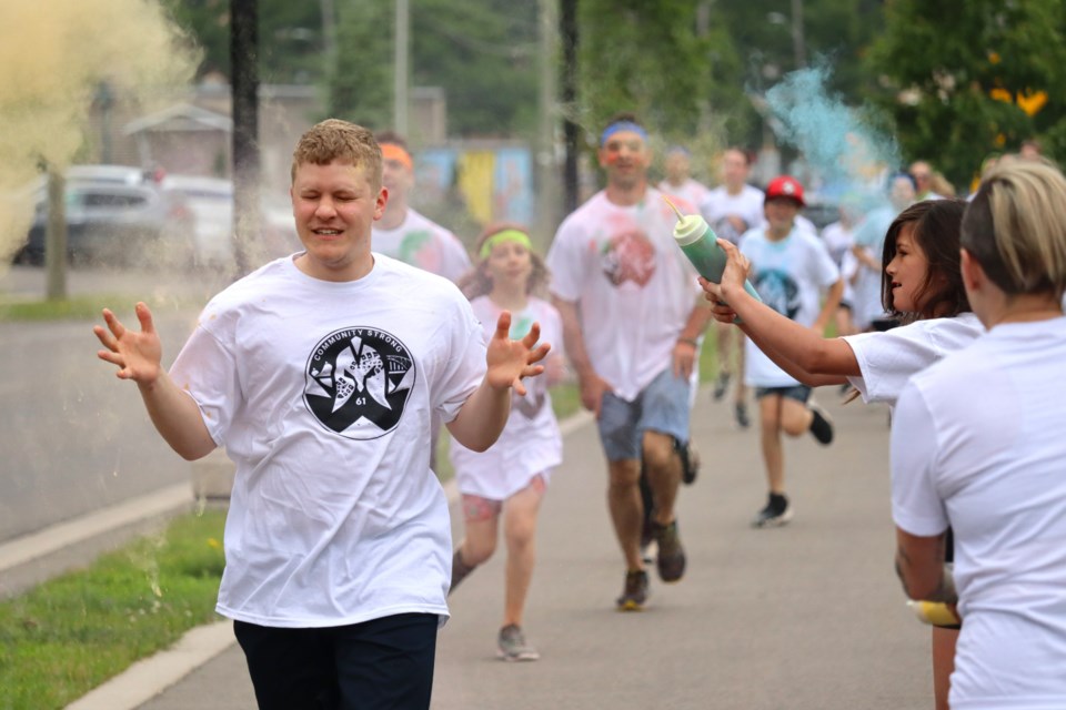 All sorts of colours were flying during the Community Strong Weekend's annual 5-km Colour Run on Saturday.
