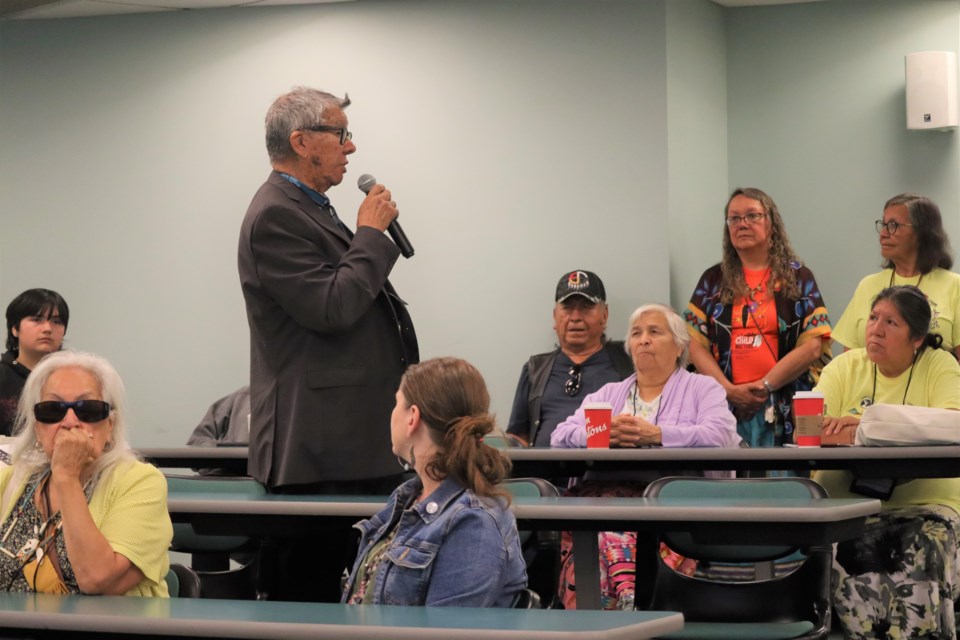 Having attended the Shingwauk Indian Residential School from 1955 to 1964, Ronnie Otter (pictured) spoke about the struggles of learning the English language as part of the Children of Shingwauk Alumni Association's annual gathering at Algoma University on Aug. 6, 2023