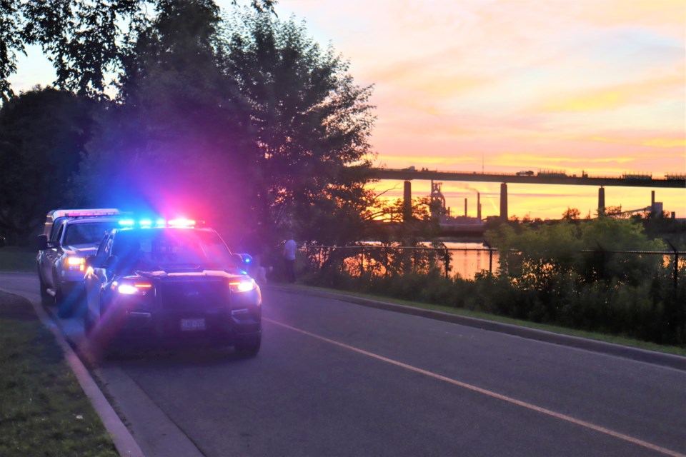 Police responded to reports of a person who jumped into the St. Marys River Sunday evening. 