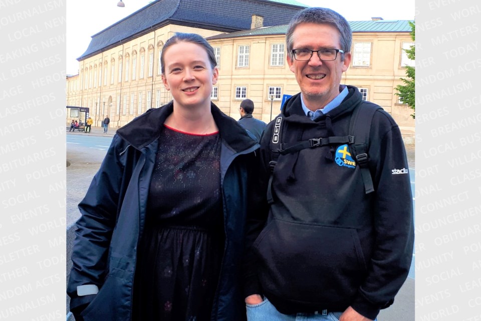 Sault Ringette Club president Bruce Graham (right) and his daughter Rachel (left) will be part of the coaching staff for Sweden's national ringette team at the upcoming world championships in Finland next month.