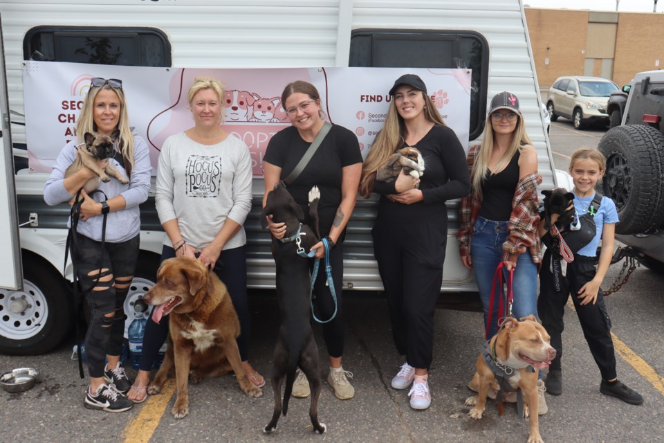 (from left to right) Second Chances Animal Rescue co-founders Shannon Wilson, Melissa Pritchard, Aleigha McLean, Mikayla Huckerby, Maddisyn Evans, along with Wilson's daughter Brystyl, have helped dozens of at-risk animals find their forever homes in the Sault Ste. Marie and surrounding area.