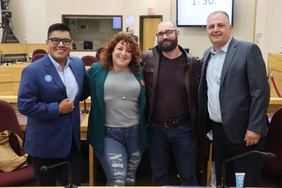 (from left to right) Ward 3 candidates Luis Moreno, Angela Caputo, Kurtis McDermid, and Ron Zagordo responded to several questions at Tuesday night's forum ahead of next week's municipal election. 
