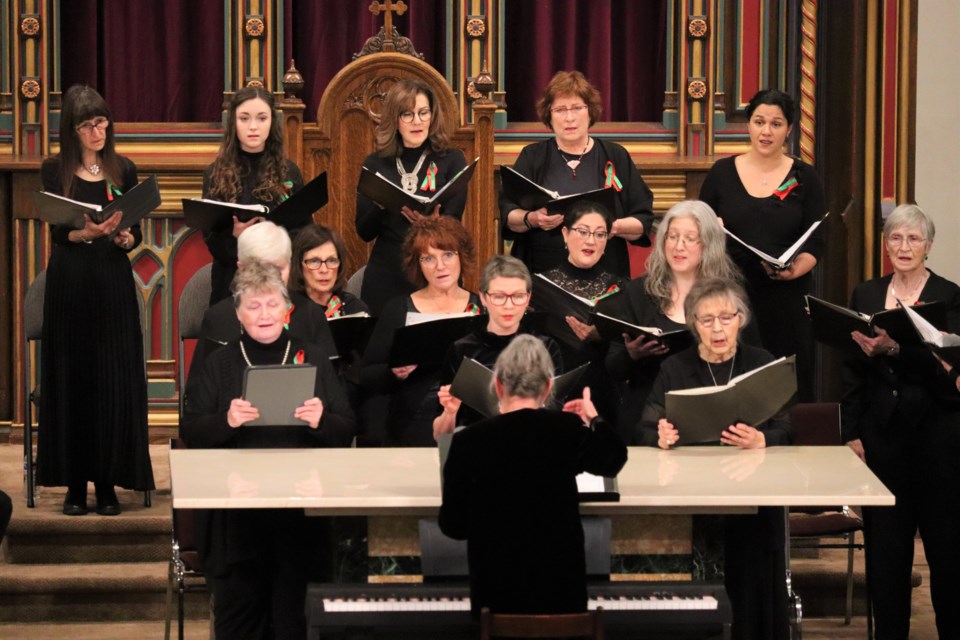 Choristers with the Chamber Singers of Algoma put on a Christmas show at Precious Blood Cathedral on Dec. 18, 2022.