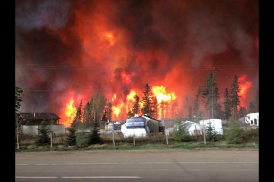 Fort McMurray wildfire, May 2016.  Photo supplied by Marion Ruel, Fort McMurray, Alberta.