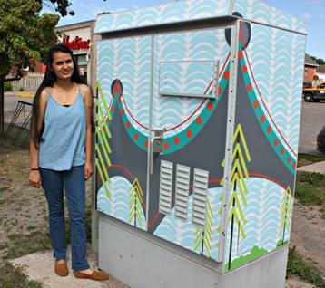 Khushali Contractor used city landmarks in her design. Photo submitted