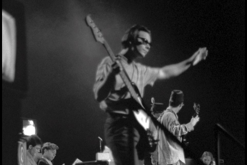 Mike Robillard, on stage with the 4 Really Nice Guys at the Princess Theatre in the early 90s. 