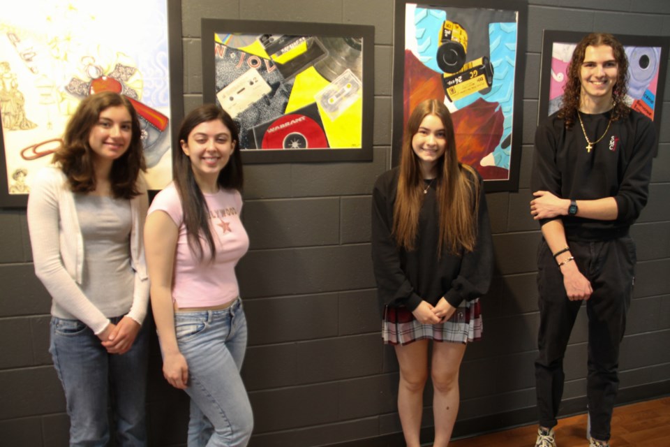 St. Mary’s College students Amelia DiCerbo, Sophie Bernardo, Maliah DeZordo and Owen Middleton will be displaying their artwork and performing at the school’s annual art show on June 8.