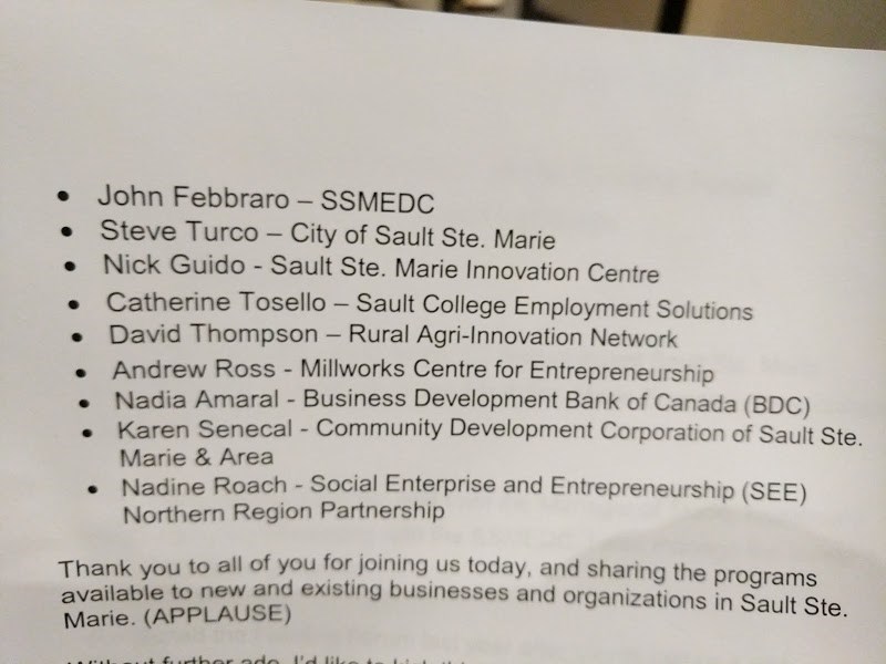 Invest Sault Ste. Marie hosts a Funding Forum at The Quattro with guest speakers to discuss the funding available to local businesses for growth and development