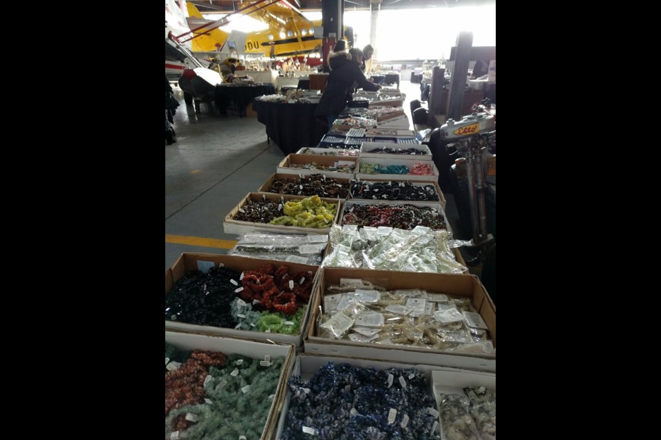 The Gem and Mineral show at the Canadian Bushplane Heritage Centre is open 10 a.m.-8 p.m.  Friday and Saturday and 10 a.m.-5 p.m. on Sunday