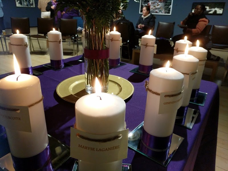 Each candle represents one of the victims with their name attached. Sandi Wheeler/SooToday