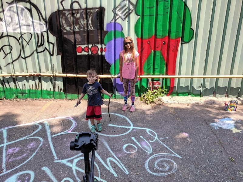 Mya Jensen and Ashton Ferguson-Toss are two of the kids who had a great time at the Pauline's Place and #clean-Up#4-Kids BBQ Blowout Saturday