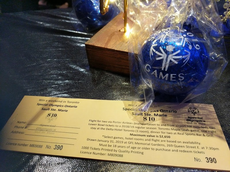 Raffle tickets for a weekend getaway in Toronto are an extra fundraiser and the prize was sponsored by The Toronto Maple Leafs. Sandi Wheeler/SooToday