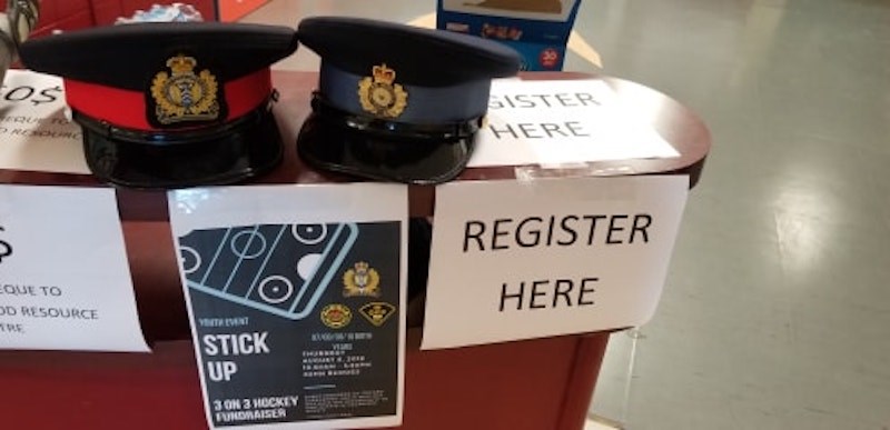 The OPP, Sault Ste. Marie Police, Sault Fire Department Association and Anishinabek Police Service work together hosting the 2nd Annual Stick Up 3 On 3 fundraiser on Thursday to help kids enjoy the good ol' hockey game