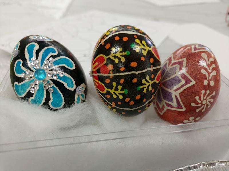 The Seniors Drop In Centre hosts a Ukrainian egg painting class taught by Anna Lefave  (Photo by Corrie Davidson on Bulletin)