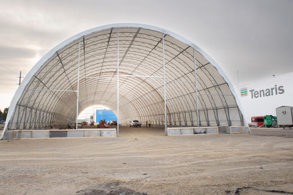 The 2,500 square meter tent located at the Wallace Terrace Tenaris site.
