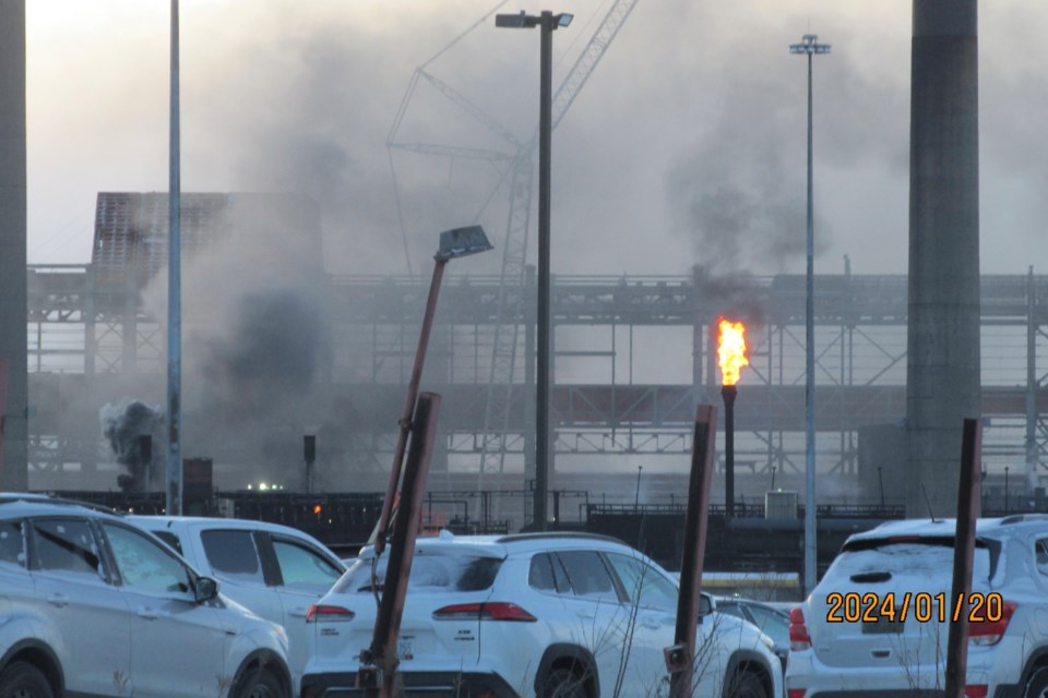 Algoma steel was flaring its coke oven batteries early Saturday morning. The flare stack is only lit  if there’s a power issue or build-up of pressure on the battery