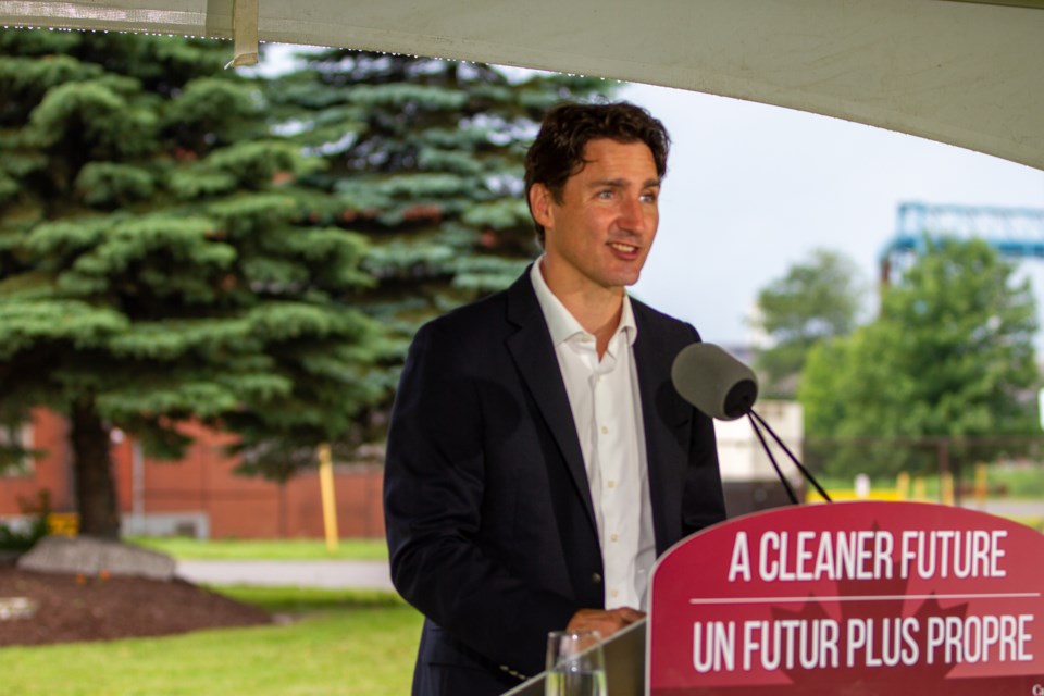 Prime Minister Justin Trudeau was in Sault Ste. Marie for a $420 million funding announcement at Algoma Steel on Monday, July 5, 2021. Donna Hopper/SooToday