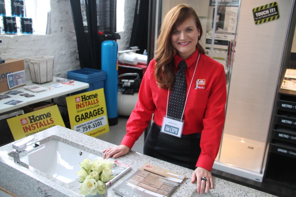 Sarah Mercier, Heritage Home Hardware kitchen and bath design consultant, at the Sault Ste. Marie Chamber of Commerce Home Decor and Renovation Expo, held at The Machine Shop, Feb. 24, 2018. Darren Taylor/SooToday