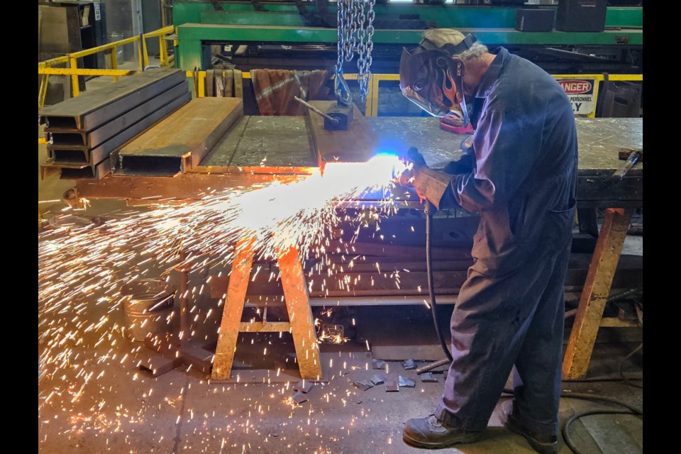 Terry Blais, Rector Machine Works welder, Aug. 16, 2023.