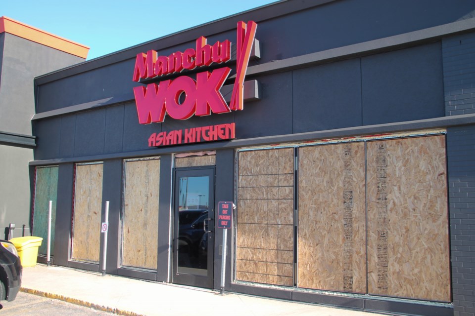 Work is continuing at ManchuWok, which is moving in on Great Northern Road next to Swiss Chalet.