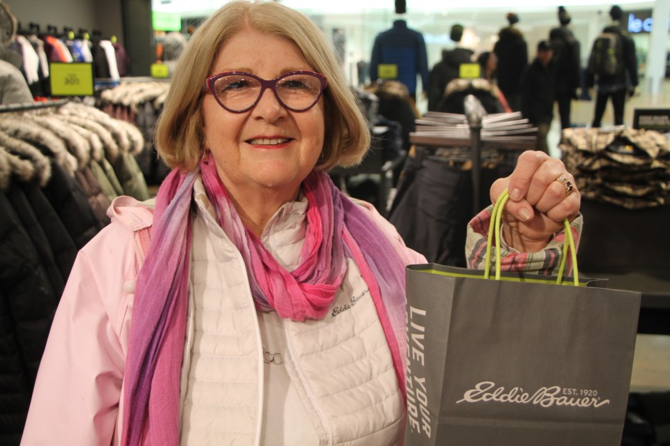 Brenda Ostaff has shopped Eddie Bauer for 40 years and is thrilled the company has opened a location in Station Mall, October 28, 2016. Darren Taylor/SooToday
