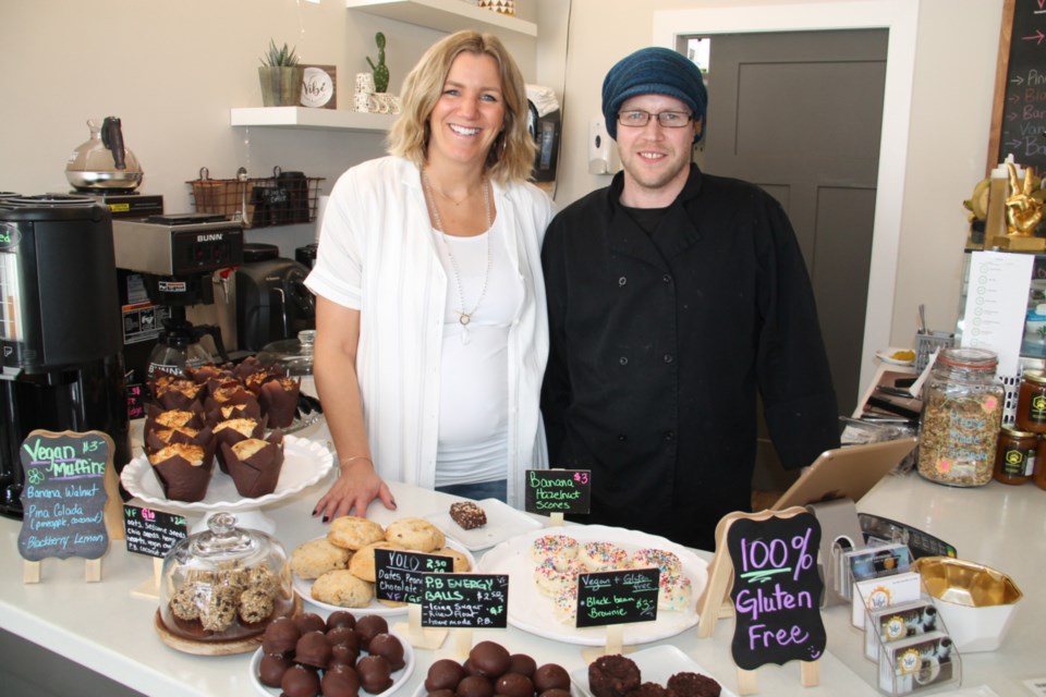 Kristy Rachkowski, Vibe Eatery & Juice Co. owner/operator, and Luke Couturier, Vibe chef, May 3, 2019. Darren Taylor/SooToday  