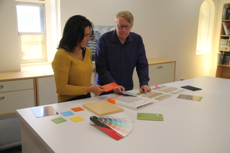 Sault architect David Ellis with Cristy Sosa, intern architect, at his new David Ellis Architect Inc. office at 267 Cathcart St., Sept. 20, 2019. Darren Taylor/SooToday