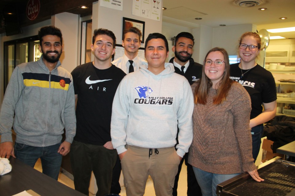 The staff of Odeno, Sault College’s licensed restaurant, with Grace Winter, Odeno supervisor (second from right), Nov. 22, 2019. Darren Taylor/SooToday 