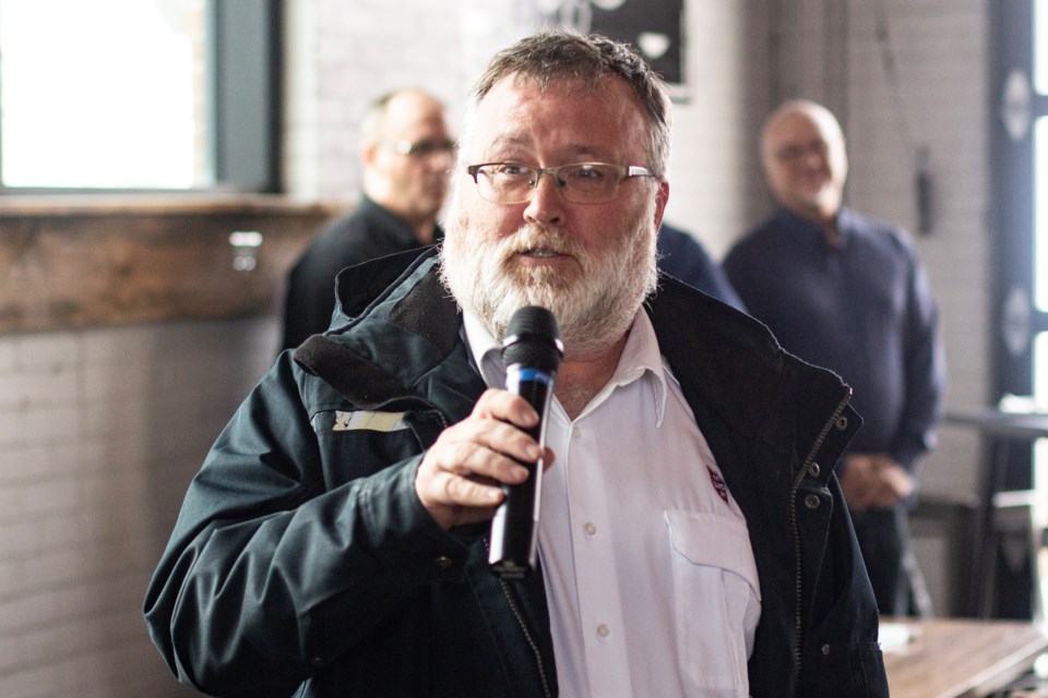 Major Sean Furey of The Salvation Army Sault Ste. Marie speaks during a recent meeting of 100 Guys Who Care of Sault Ste. Marie.