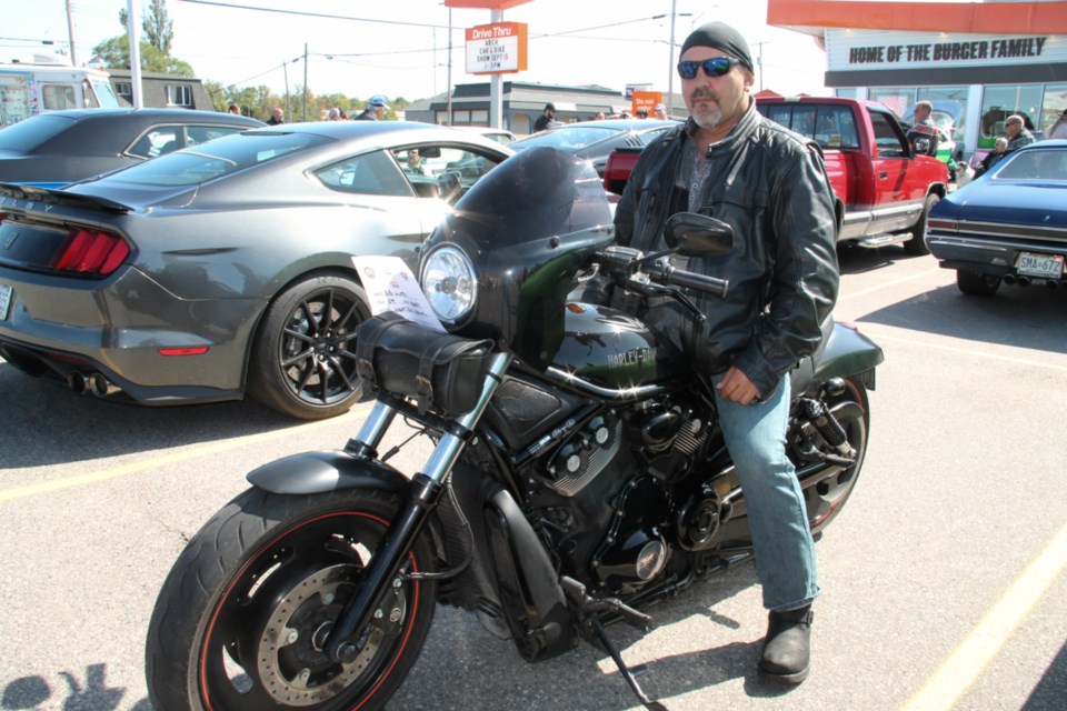 Rob Winter with his motorbike at the 3rd annual A&W ARCH Car/Bike Show fundraiser at the restaurant chain’s 659 Great Northern Rd. location Sept. 15, 2019. Darren Taylor/SooToday