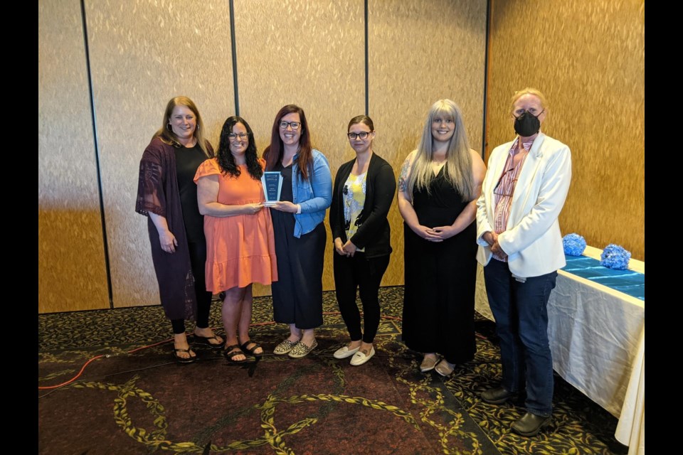 Community Partner Award – Algoma Public Health – Tania Gagnon (Director of Services and Supports, CLA); Sarah Bernabucci (Human Resources Coordinator); Sara MacInnis; Kimberley Lever, Nicole Lindahl and Kara Flannigan (all of APH). (Not shown: Kaylin Dacosta-Deschamps, Alexis Mezzomo, Adam King, Susan Sutherland)