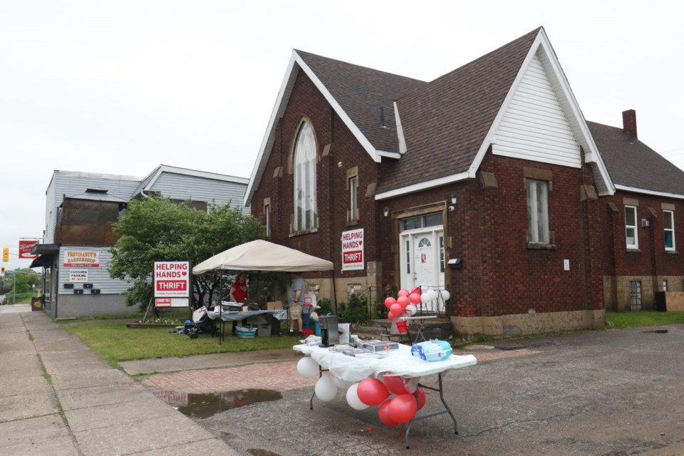 Helping Hand Thrift on Wellingston St. W hosted its annual community barbecue and yard sale on Saturday. 