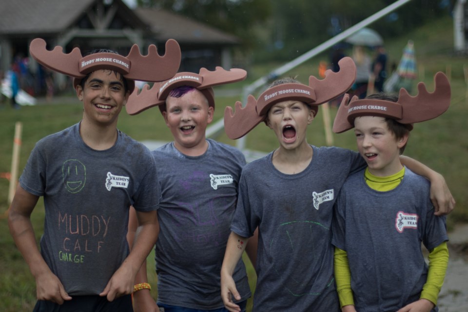 Kaiden's Team raised $213.33 for the Canadian Cancer Society at the Muddy Moose Charge on Saturday. For his birthday, Kaiden Maltais (left) asked his friends to raise money for charity instead of getting him a present. From left is Maltais, Bruce Devoe, Same Serré, and Colin Sirois. Jeff Klassen/SooToday