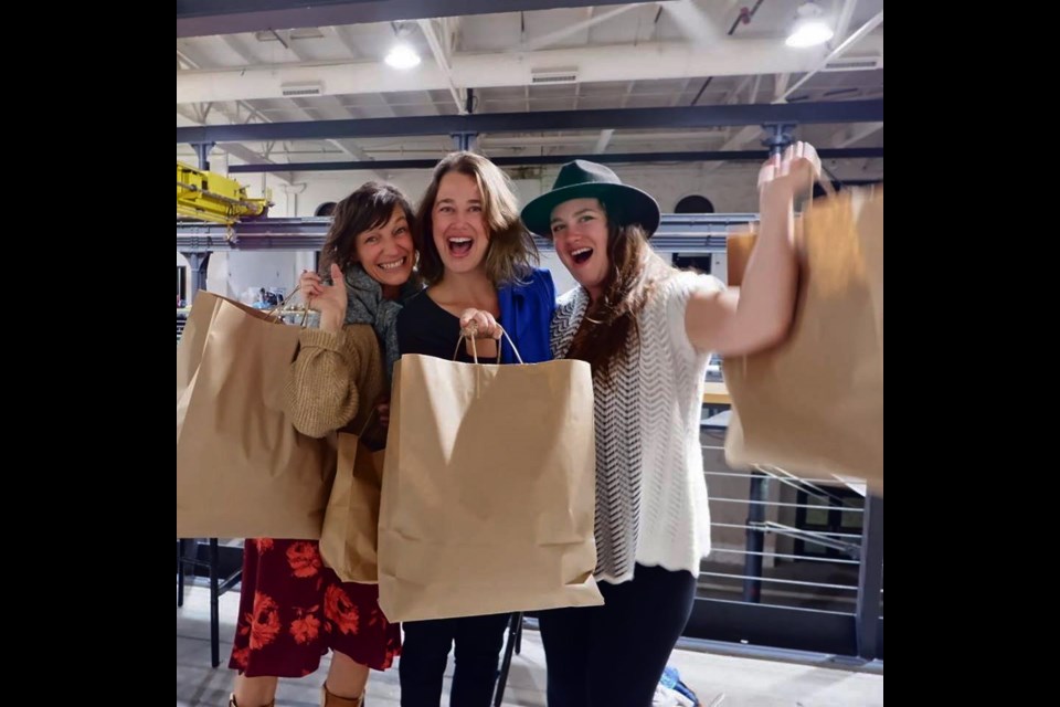 Liza Scali, Lindsay Magill and Melanie Magill enjoyed shopping at the 2nd Annual Cardiac Clothing Collective, a fundraiser for local cardiac care, held at The Machine Shop, Sept. 28, 2018. Photo supplied