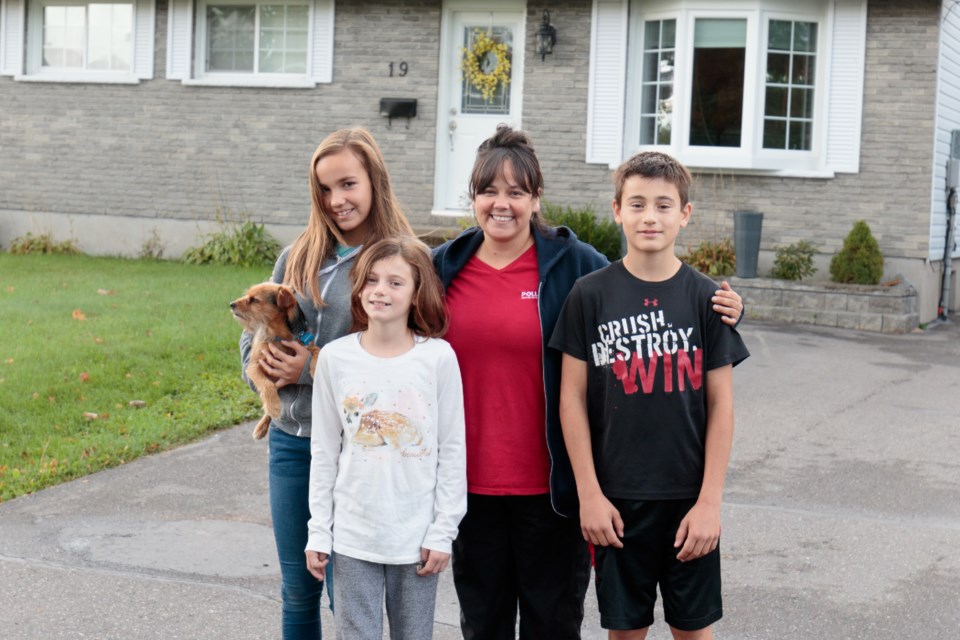 (From left) Liberty, Leah, Patrice, and Carter Celetti are holding a different kind of charity garange sale. On Saturday, from 10-3, they are selling their old stuff in exchange for food donations. All those proceeds are going towards the Soup Kitchen Community Centre's 2017 Food Drive. Jeff Klassen/SooToday