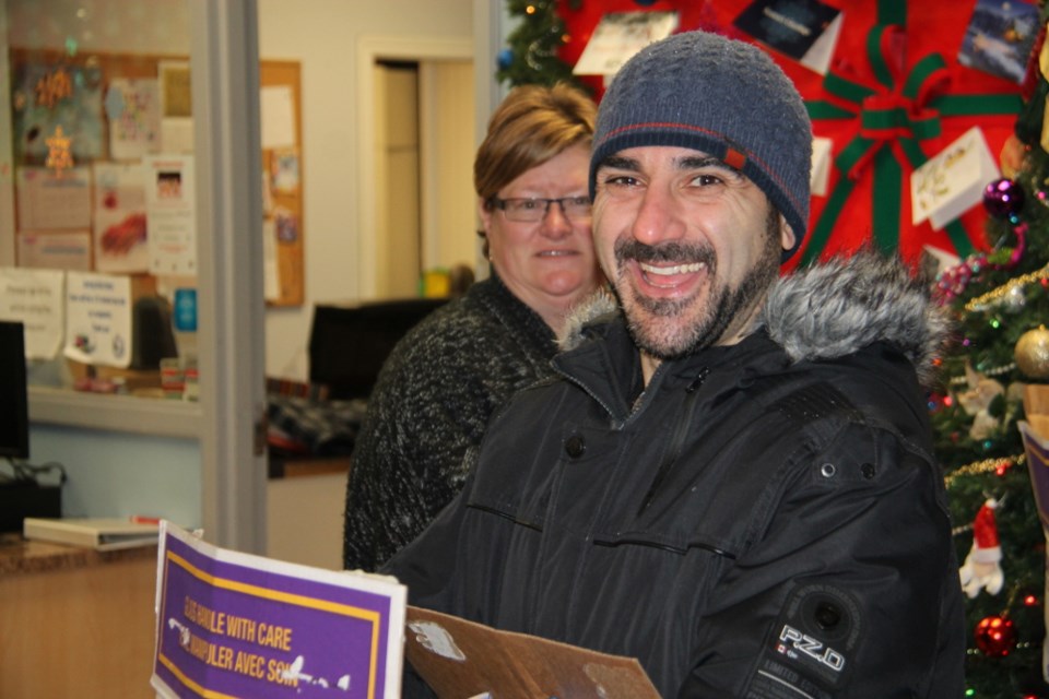 Sault Ste. Marie MPP Ross Romano and his team of volunteers collected boxes of non-perishable food items to help the needy and  delivered them to the Soup Kitchen, Dec. 15, 2017. Darren Taylor/SooToday  
