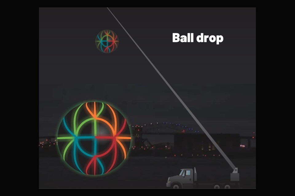 Rendering of the New Year's Eve ball drop option