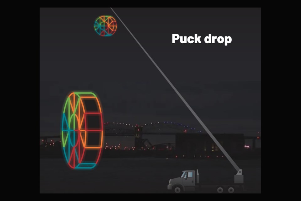 Rendering of the New Year's Eve puck drop option